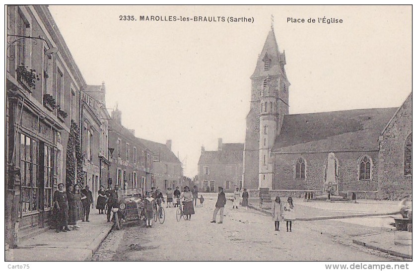 Marolles Les Braults 72 - Automobile Place Eglise - Marolles-les-Braults