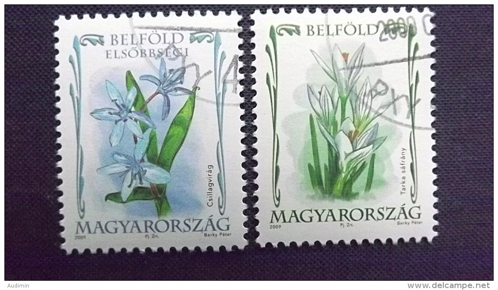 Ungarn 5326/7 Oo/ESST, Netzkrokus (Crocus Reticulatus), Blaustern (Scilla Sp.) - Used Stamps