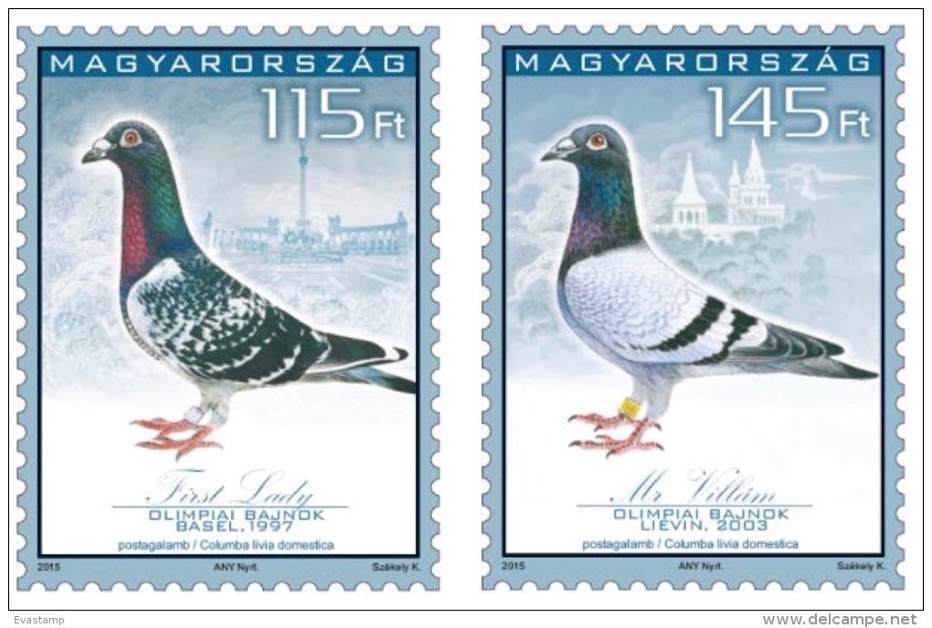 HUNGARY-2015. Cpl.Set - 34th Carrier Pigeons´Olympics,Budapest MNH!!! - Neufs