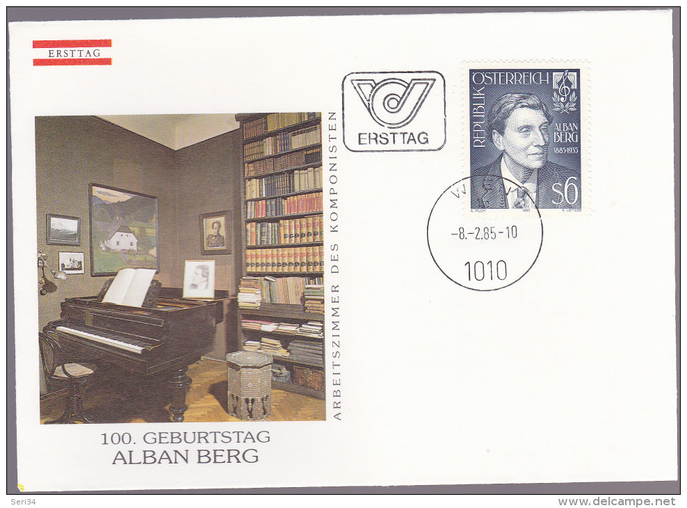 AUTRICHE : FDC : Centenaire De La Naissance D'Alban Berg  Compositeur - FDC