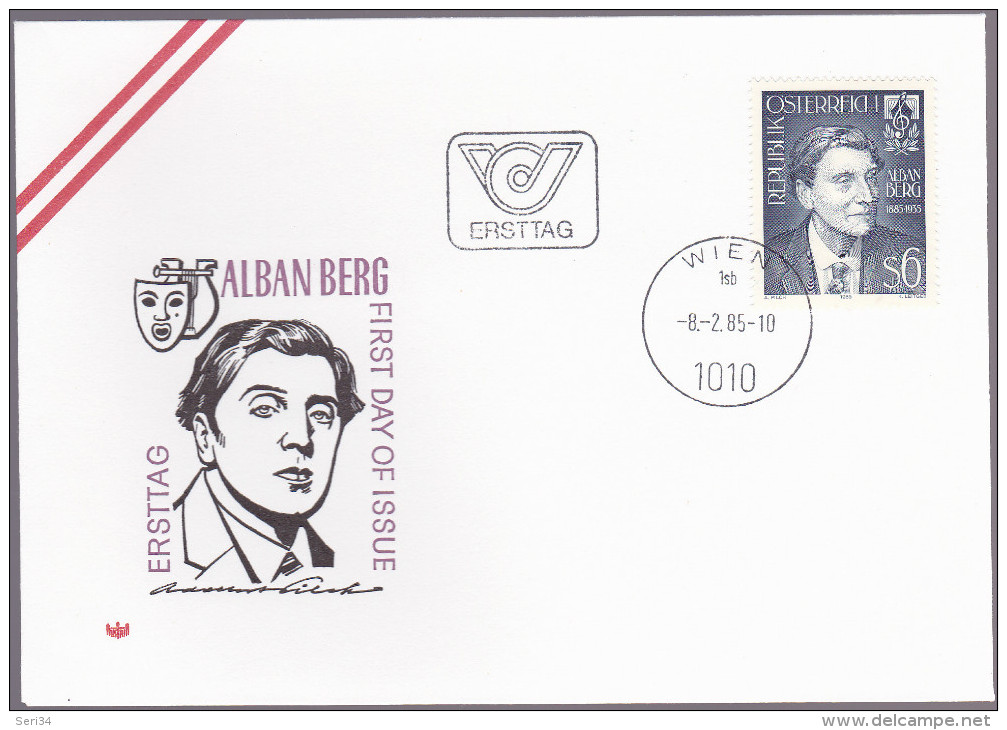 AUTRICHE : FDC : Centenaire De La Naissance D´Alban Berg  Compositeur - FDC