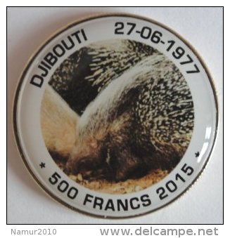 Djibouti 500 Francs 2015 Bi-Metaal + Kleuren Dier Egel Stekelvarken - Djibouti