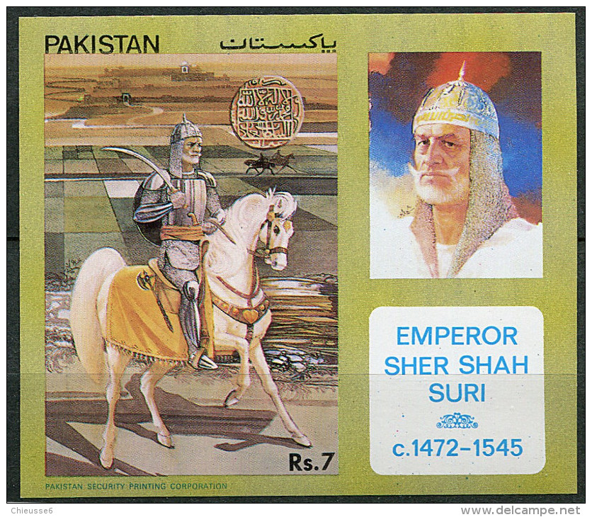 (cl 9 - P26) Pakistan ** Bloc N° 5 (ref. Michel Au Dos)  - Empereur Sher Shah Suri à Cheval - - Pakistan