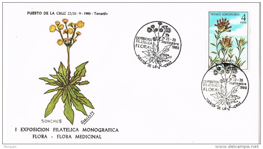 12044. Carta PUERTO De La CRUZ (Canarias) 1980. Flora . Plantas Medicinales - Medicinal Plants
