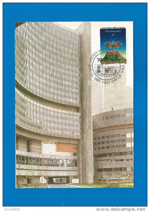 Vereinigte Nationen 1989 ,  10th Anniversary United Nations Office At Vienna - Maximum Card - Aug. 23. 1989 - - Maximum Cards