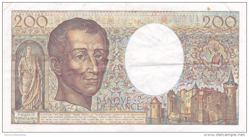 200 FRANCS MONTESQUIEU 1985  @ Voir Les 2 Scans Billet De Banque - 200 F 1981-1994 ''Montesquieu''