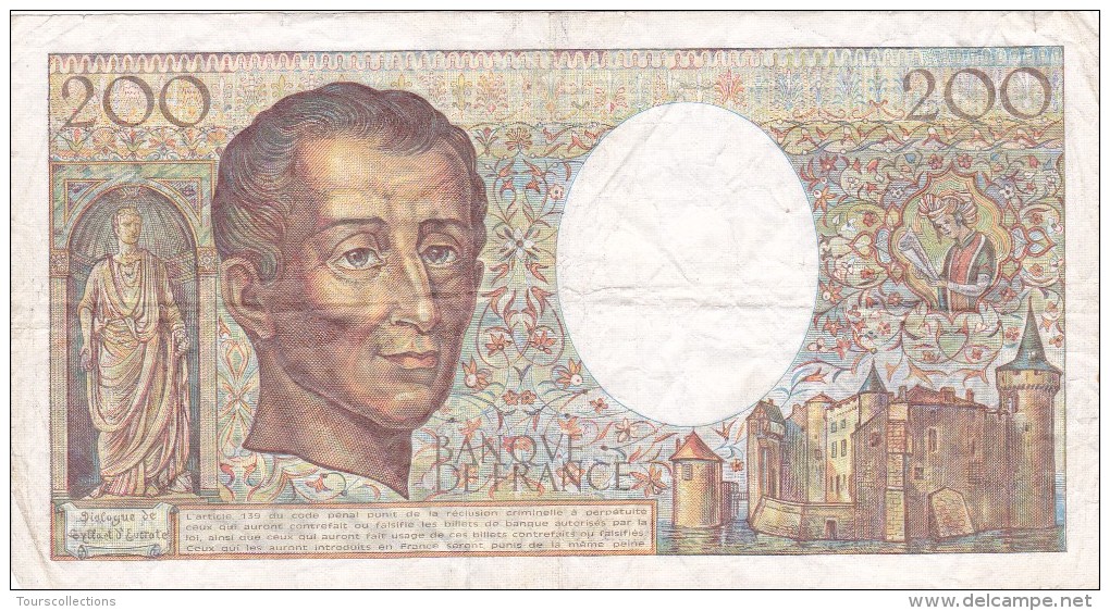 200 FRANCS MONTESQUIEU 1987  @ Voir Les 2 Scans Billet De Banque - 200 F 1981-1994 ''Montesquieu''