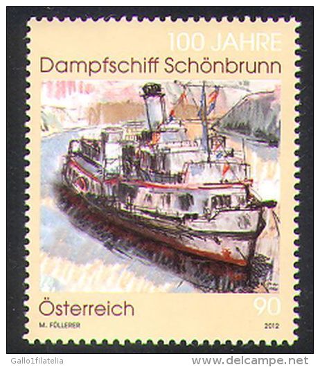 2012 - AUSTRIA - CENTENARIO PIROSCAFO A VAPORE SCHONBRUNN. MNH - Ungebraucht