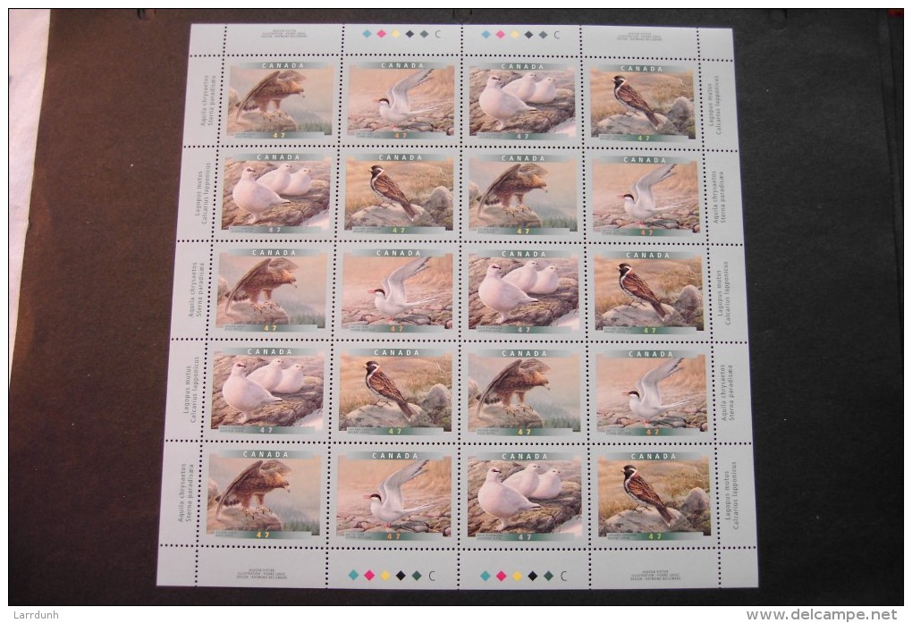 Canada 1886-89 Birds Of Canada Eagle Tern Ptarmigan Lapland Larkspur Sheet  MNH 2001 A04s - Full Sheets & Multiples