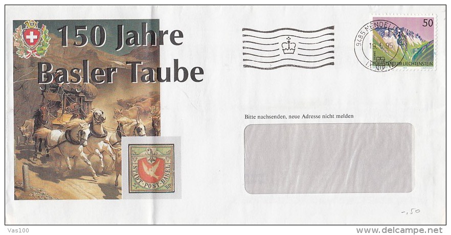 MOUNTAINS, STAMP ON POST-CHASE SPECIAL COVER, 1995, LIECHTENSTEIN - Briefe U. Dokumente