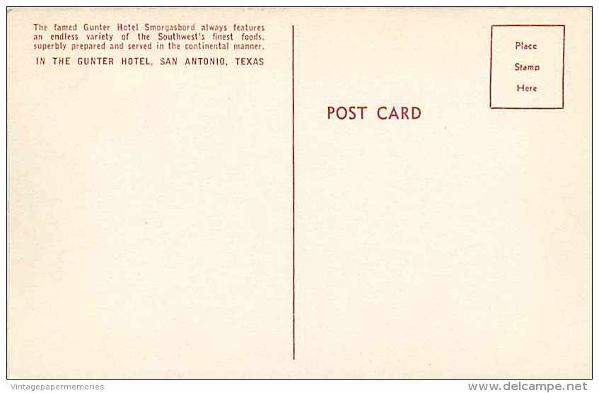 236757-Texas, San Antonio, Gunter Hotel, Smorgasbord Restaurant - San Antonio