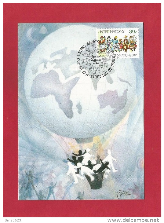 Vereinigte Nationen 1987 , United Nations Day - Maximum Card - Oct. 23.1987 - - Tarjetas – Máxima
