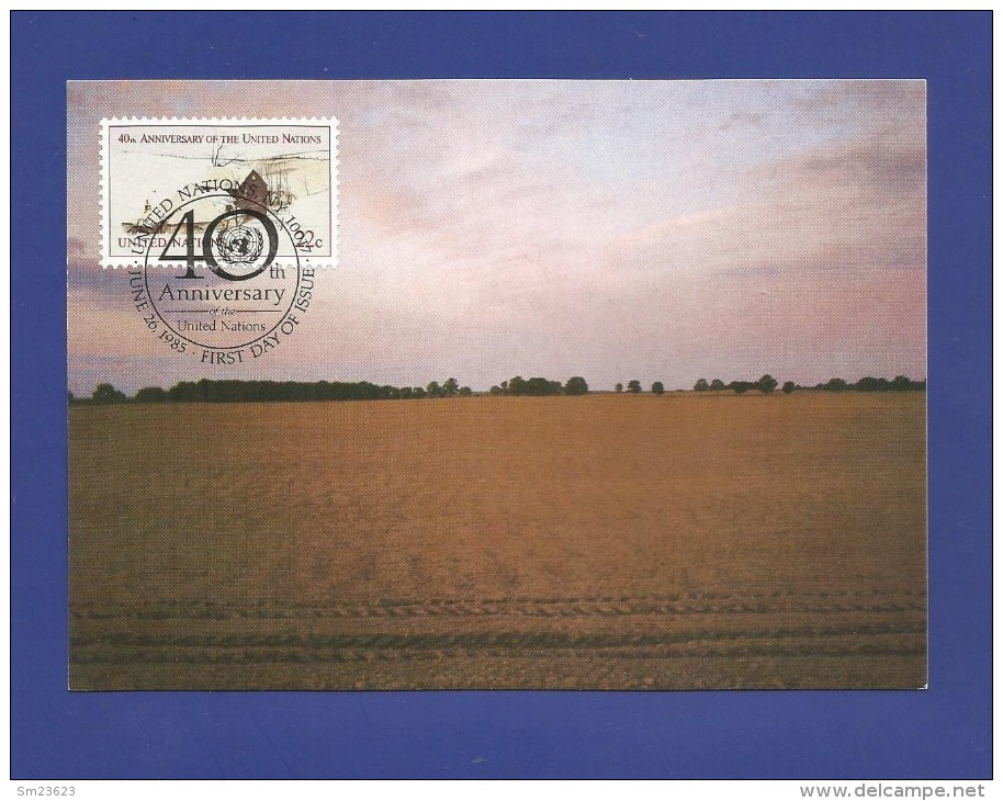 Vereinigte Nationen 1985 , 40th Anniversary Of The United Nations - Maximum Card - June 26.1985 - - Maximum Cards