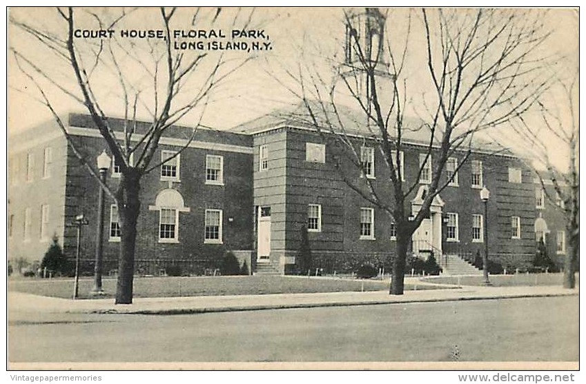 236763-New York, Long Island, Floral Park, Court House, Tomlin Art Company - Long Island