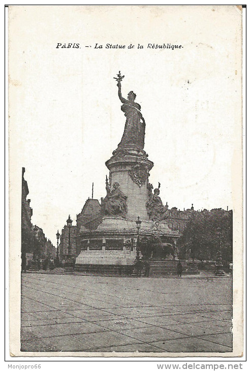 CPA Du Temps Jadis De Paris (III, X Et XI ème Arrts) – La Statue De La République - Standbeelden