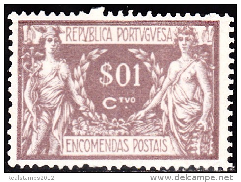 PORTUGAL - (ENCOMENDAS POSTAIS) - 1920-1922,   Comércio E Indústria.   $01  Papel Liso   (*) MNG   MUNDIFIL   Nº 1 - Ungebraucht