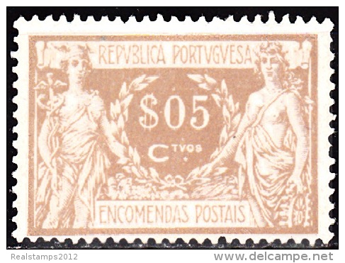 PORTUGAL - (ENCOMENDAS POSTAIS) - 1920-1922,   Comércio E Indústria.   $05  Pap. Acetinado  (*) MNG   MUNDIFIL  Nº 3 - Unused Stamps