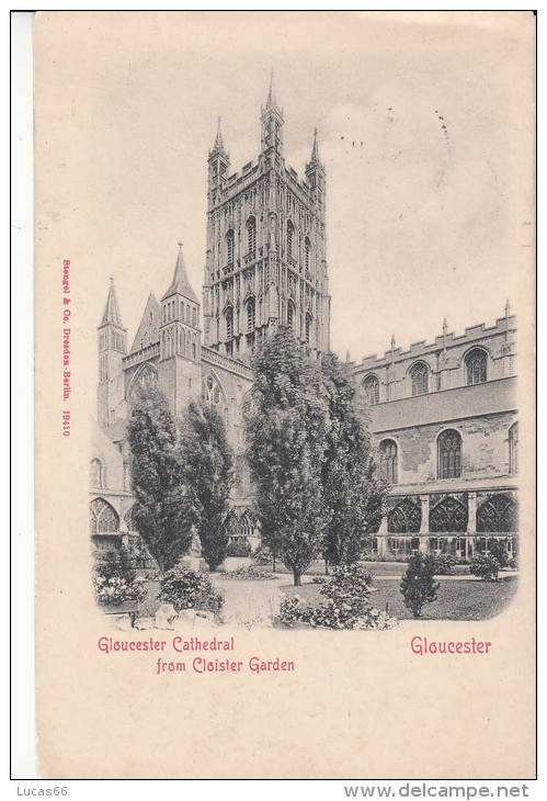 1900 CIRCA GLOUCHESTER CATHEDRAL FROM CLOISTER GARDEN - Gloucester