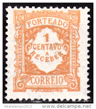 PORTUGAL - 1915, (PORTEADO)  Emissão Regular (tipo De 1904). Valor Em Centavos  1 C. Pap. Liso  * MH  MUNDIFIL  Nº 22b - Neufs