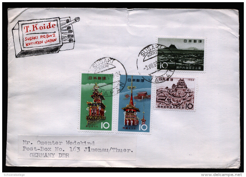A3064) Japan Brief Von Susaki 3.8.1965 Nach Ilmenau / DDR - Storia Postale