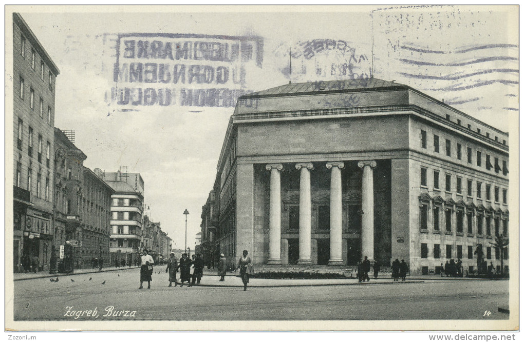 ZAGREB Burza, Stock Market,  Hrvatska Croatia, Old  Postcard - Kroatië