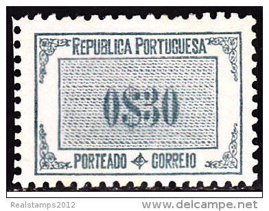 PORTUGAL - 1932 -1933, (PORTEADO)  Etiqueta  $30  P. Liso  (*) MNG  MUNDIFIL  Nº 48 - Nuevos