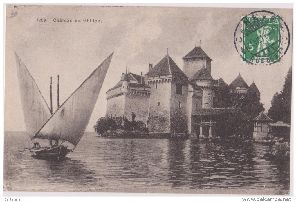 Suisse ,schweiz,svizzera,helveti A,swiss,switzerland,VAUD, MONTREUX,VEYTAUX,chateau CHILLON,lac Léman,donjon,voilier,191 - Montreux