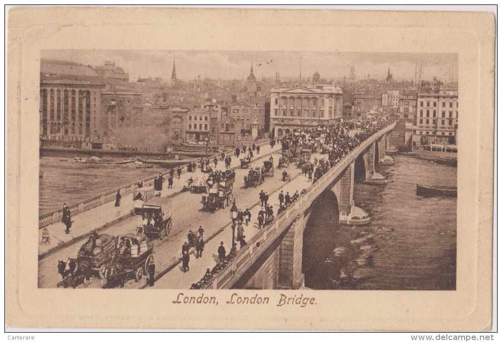 ROYAUME UNI,UNITED KINGDOM,angleterre,england,1920,LONDON ,LONDON BRIDGE,attelage,car Old - Autres & Non Classés