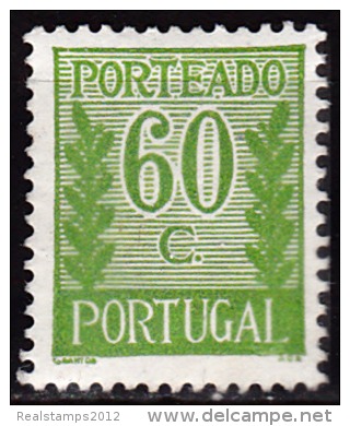 PORTUGAL -1940, (PORTEADO)  Tipo «Algarismo Ladeado De Ramos» 60 C.  P. Liso  D.12 1/2  * MH  Afinsa  Nº 60 - Nuevos