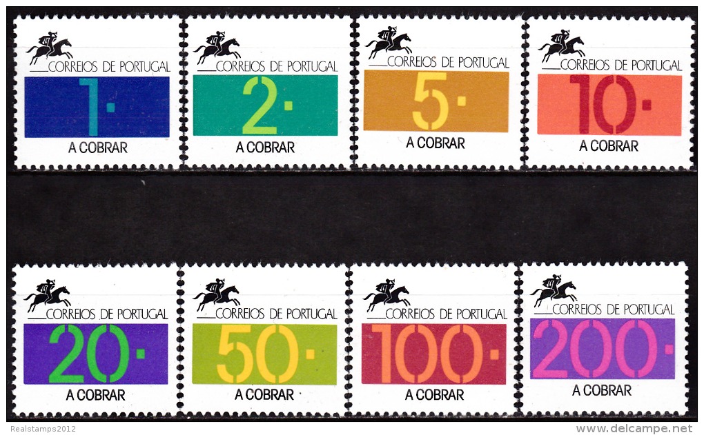 PORTUGAL - 1992-1993, (PORTEADO) Novo Tipo «Símbolo Dos CTT» (Série, 8 Valores)  ** MNH  MUNDIFIL  Nº 82/9 - Unused Stamps