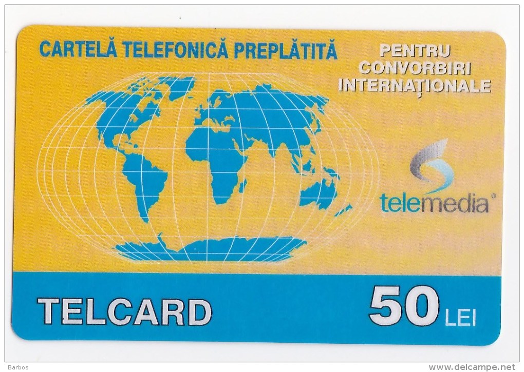 Moldova  , Telcard , TELEMEDIA ,  Telephone Card  , 50 Lei   ;   RARE , Plastic , Used - Telecom Operators