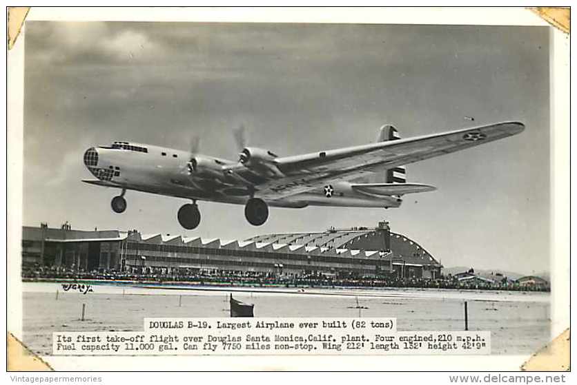 236841-California, Santa Monica, RPPC, Douglas B-19 Airplane, WJ Gray Photo - 1946-....: Moderne