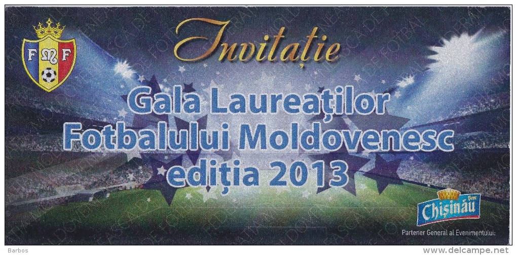 Moldova , Moldavie , 2013 , Invitation , Moldovan Football Gala - Other & Unclassified