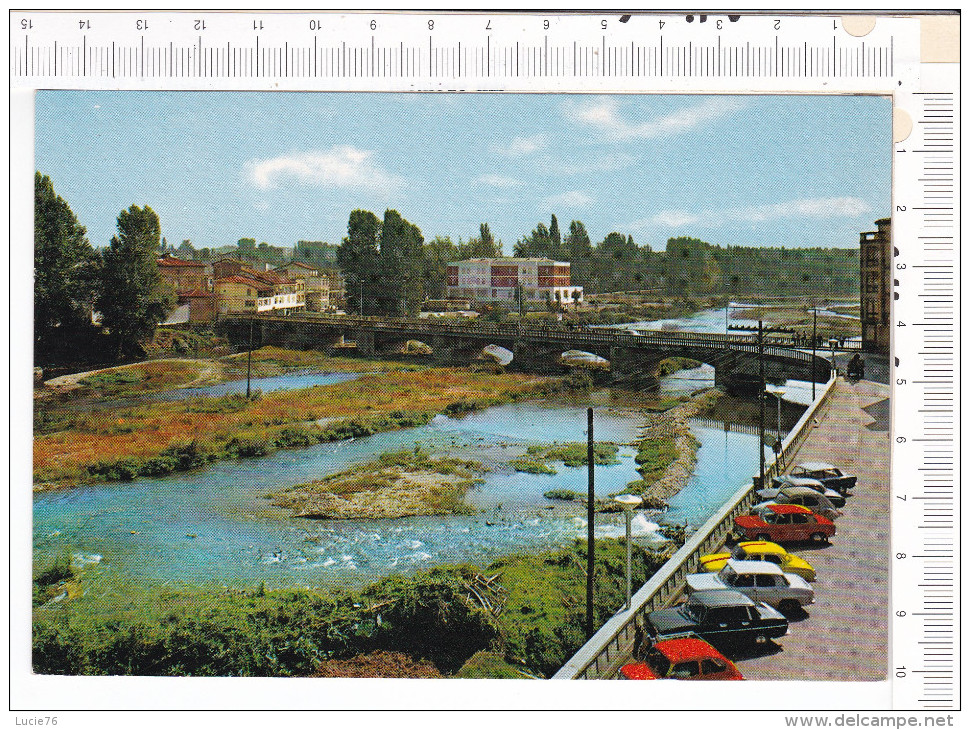 NAJERA   -   Vista  Parcial  Y  Puente  Sobre  El  Rio   Najerilla - Véhicules - La Rioja (Logrono)