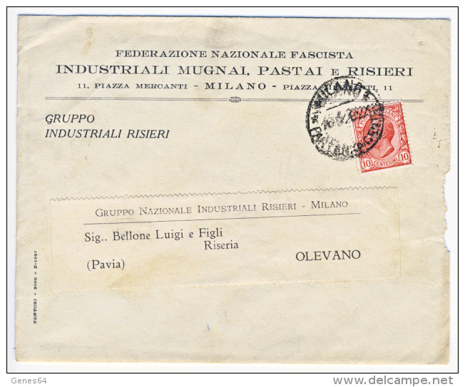 Stampe Affrancate Con Leoni 10 Cent. Isolato - Federazione Nazionale Fascista - Poststempel