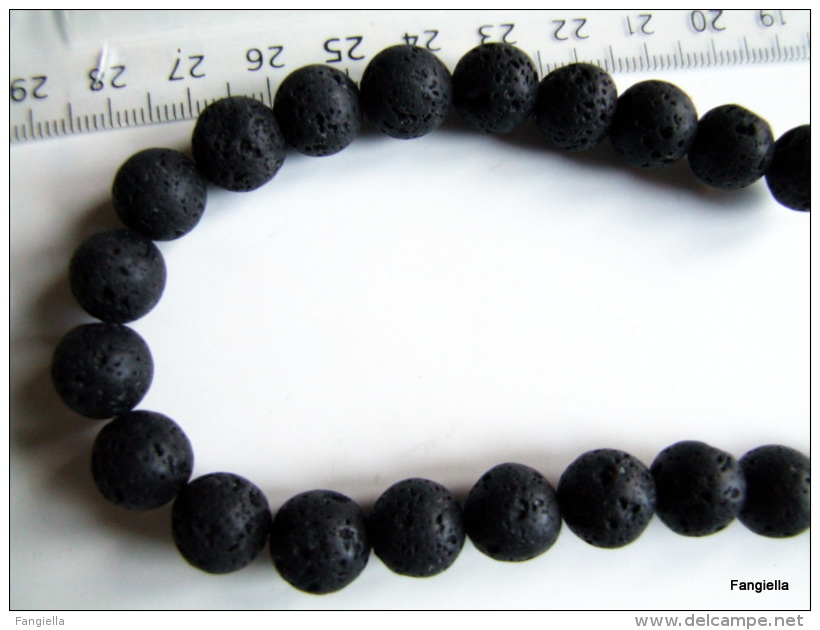 10 Perles En Lave Naturelle Noire Environ 10mm   De Superbes Perles Au Relief Différent Pour Des Créations De Caractère. - Perles
