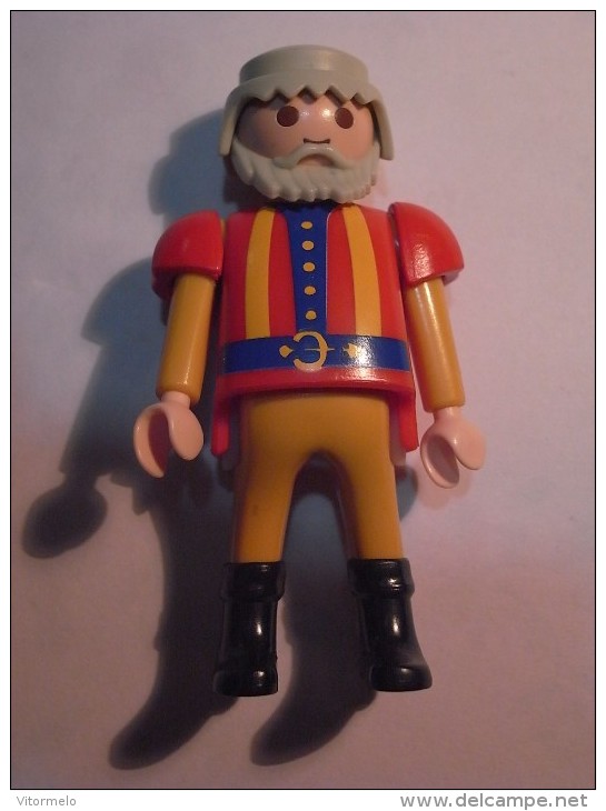 1 FIGURINE FIGURE DOLL PUPPET DUMMY TOY IMAGE POUPÉE - MAN KNIGHT SWORD BEARD PLAYMOBIL GEOBRA 2004 - Playmobil