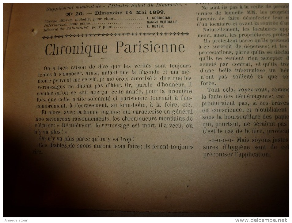 1899 SOLEIL Du DIMANCHE:Aquarelle De Zier;BALZAC (documentaire+++);Châteaux (Saché,Candé,La Chevrière,Valesne;Baudelaire - 1850 - 1899