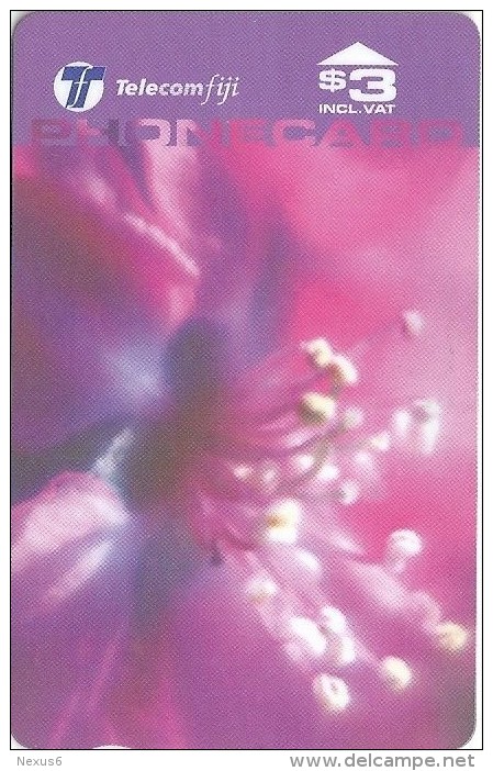 Fiji - Tel. Fiji - Pink & Purple Tropical Colours, 22FJB (23mm Long), 1997, 220.000ex, Used - Fiji