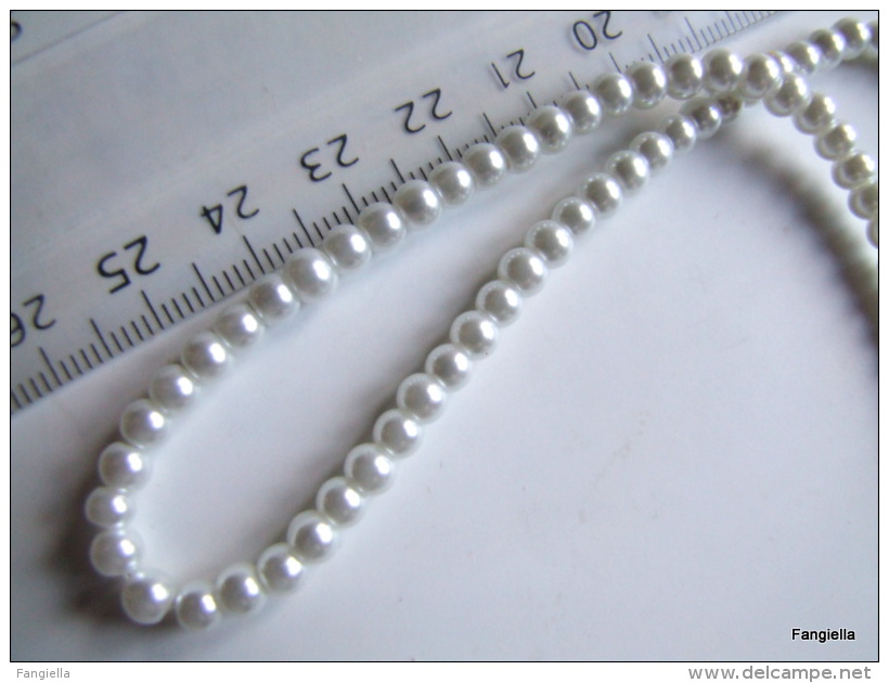 Lot De 100 Perles En Verre Blanc Nacré Environ 4mm Imitation Perle De Culture Des Perles Classiques De Belle Qualité Qui - Pearls