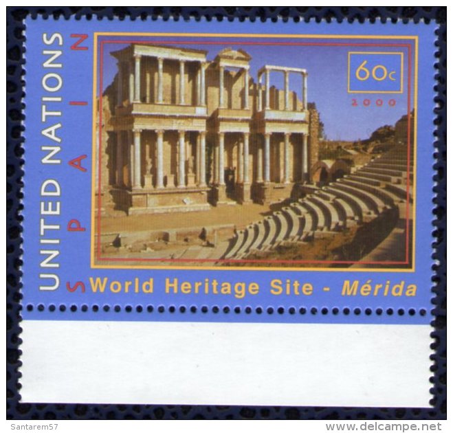 Nations Unies 2000 ONU Neuf Patrimoine Mondial Mérida Espagne World Heritage Site Bord De Feuille - Ongebruikt