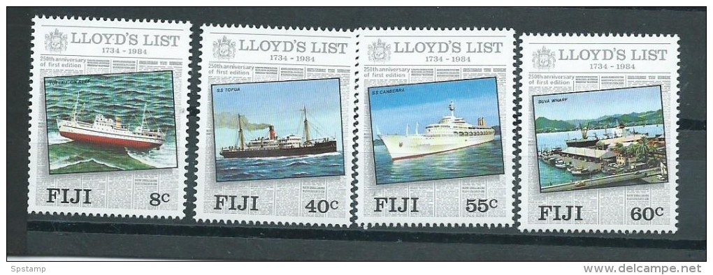 Fiji 1984 Lloyds Of London Shipping & Insurance Set 4 MNH - Fiji (1970-...)