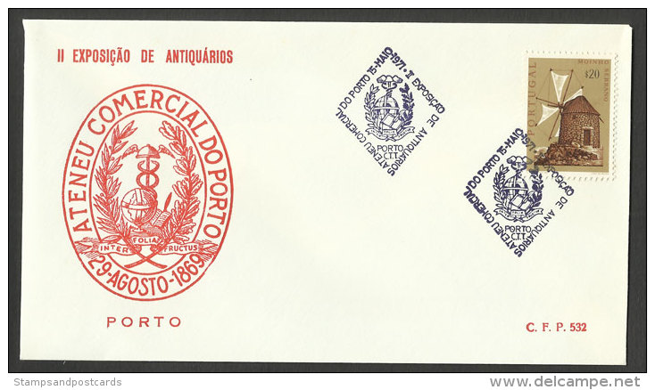 Portugal Cachet Commemoratif  Foire Des Antiquaires Porto 1971 Oporto Antiques Fair Event Postmark - Postal Logo & Postmarks