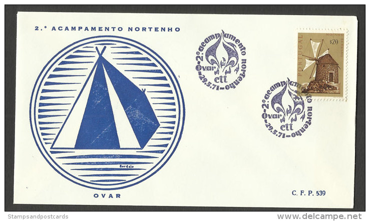 Portugal Cachet Commémoratif  Ovar Camping 1971 Event Postmark - Flammes & Oblitérations