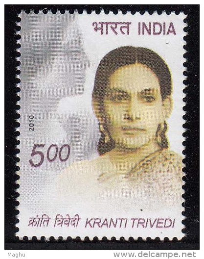 India MNH 2010, Kranti Trivedi, Author, Women, Writer, 'Rashtriya Hindi Sewa Millennium Samman' By UNESCO - Nuevos