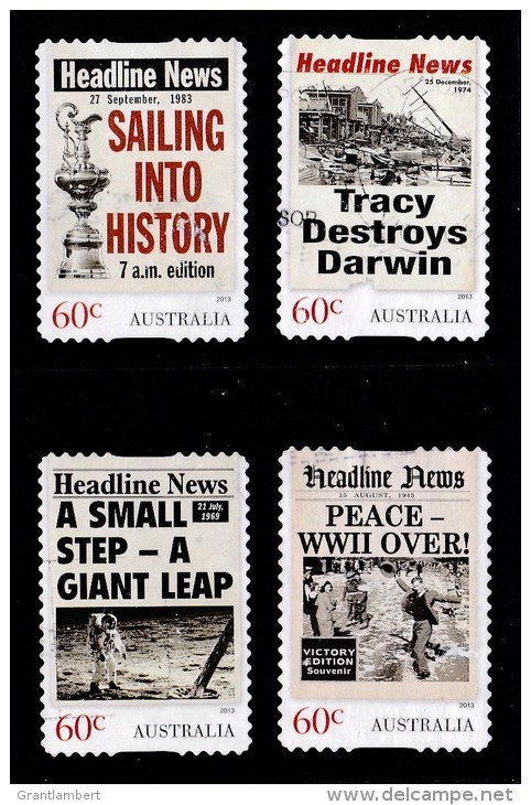 Australia 2013 Headline News Set Of 4 Self-adhesives Used - - - Oblitérés