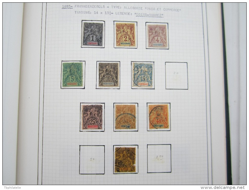 VEND BEAU LOT DE TIMBRES DE DIEGO-SUAREZ SUR 2 F.A. !!!! - Andere & Zonder Classificatie