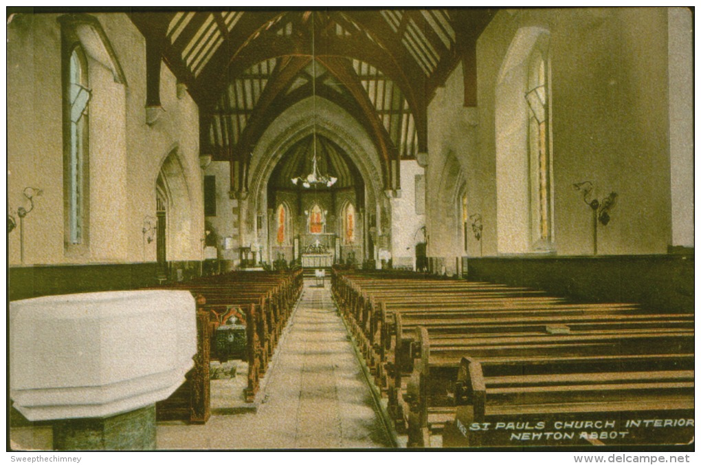 Newton Abbot. St Paul's Church Interior AND THE FONT UNUSUALLY UNUSED - Sonstige & Ohne Zuordnung