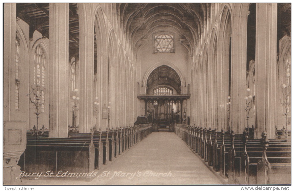 St. Marys Church Interior Bury St. Edmunds Postcard Unused - Andere & Zonder Classificatie