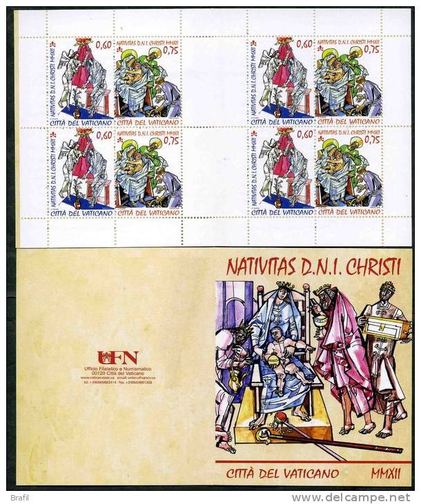 2012 Vaticano, Natale Libretto , Serie Completa Nuova (**) - Carnets